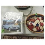 BASKET OF VINTAGE POKER CHIPS AND