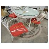 CONTEMPORARY WICKER 44" ROUND TABLE WITH 4