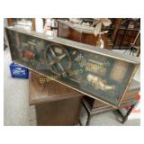 VINTAGE 13" X 42" HISTORY OF RACING SHADOW BOX.