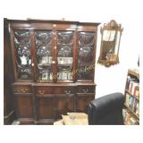RARE 87" X 60" BUBBLE GLASS CHINA HUTCH.