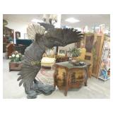 BRONZE 72" X 63" BALD EAGLE SCULPTURE.