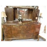 ANTIQUE 70" X 80" LARGE 2 PIECE BUFFET.