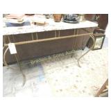 CONTEMPORARY MARBLE TOP SOFA TABLE. 50" WIDE.