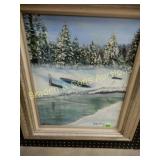 FRAMED 20" X 15" OIL ON CANVAS BY BETTY BRADDOCK.