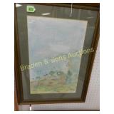 GROUP OF 2 FRAMED PRINTS.