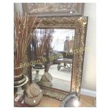 VINTAGE 48" X 36" ORNATE MIRROR.