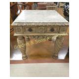 CONTEMPORARY MARBLETOP END TABLE.