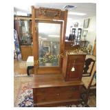ANTIQUE WASHSTAND WITH MIRROR