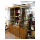 VINTAGE 80" X 60" LIGHTED DISPLAY CABINET.