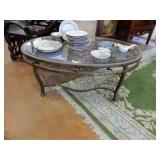 CONTEMPORARY METAL COFFEE TABLE.