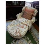 CONTEMPORARY CHAIR WITH OTTOMAN AND