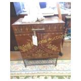 VINTAGE HAND PAINTED LEATHER