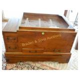 ANTIQUE COPPER AND OAK 19TH CENTURY .