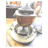 VINTAGE COPPER SAMOVAR AND BRASS WASH BASIN