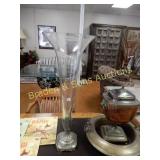 VINTAGE 29" VASE WITH SILVER PLATE BASE