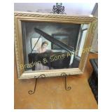 FRAMED 19" X 23" OIL ON CANVAS WITH ART EASEL