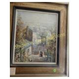 FRAMED 16"  X13" OIL ON CANVAS BY DELARUE