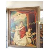 FRAMED 44" X 33" OIL ON CANVAS BY STUDENT OF SIR