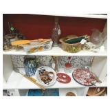 GROUP OF 2 SHELVES OF ASSORTED MERCHANDISE.