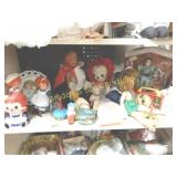 SHELF OF ASSORTED DOLLS ETC.