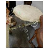 MARBLE TOPPED PLANT STAND.