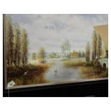 FRAMED 24" X 36" OIL ON CANVAS.