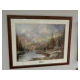 FRAMED 26" X 38" THOMAS KINKADE PRINT.