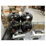 GROUP OF 4 FRANKOMA WESTERN CANNISTER SET.