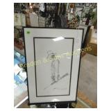 FRAMED 15" X 9" ARTIST SIGNED MAYTUBBIE PENCIL