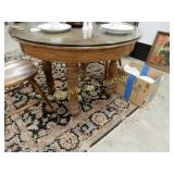 VINTAGE 42" ROUND OAK DINING TABLE WITH
