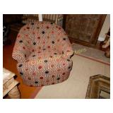 GROUP OF 2 CONTEMPORY SWIVEL ROCKING CHAIRS.