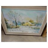 GROUP OF 3 FRAMED PAINTINGS.