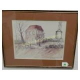 FRAMED 10" X 14" OLD CLAIRMONT COURTHOUSE CIRCA