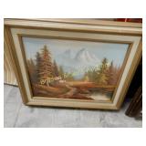 GROUP OF 2 FRAMED PAINTINGS.