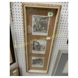 GROUP OF 3 FRAMED PRINTS.
