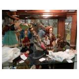 SHELF OF ASSTD COLLECTIBLE DOLLS ETC