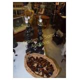 GROUP OF 4 CONTEMPORARY TABLE LAMPS AND FINIALS