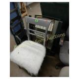 VINTAGE DINING CHAIR AND 1 FOLDING LAWN CHAIR