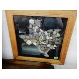 FRAMED 18" X 19" NATIVE AMERICAN ARROWHEADS