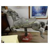 ANTIQUE CAST ALUMINUM COKE CAROUSEL HORSE