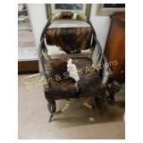 ANTIQUE CUSTOM MADE BULLHORN AND BULLHIDE WESTERN