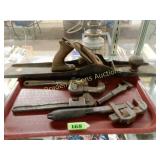 TRAY OF ANTIQUE HAND TOOLS