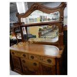 ANTIQUE BUFFET WITH MIRROR