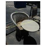 WICKER CHAIR WITH OUTDOOR END TABLE