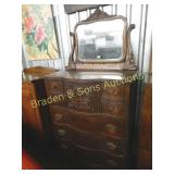 ANTIQUE DRESSER WITH MIRROR