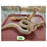 GROUP OF 2 VINTAGE SOUTH AMERICAN CLAY FLUTES