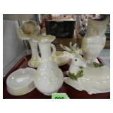 GROUP OF 6 IRISH BELLEEK POTTERY PIECES