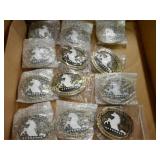 GROUP OF 12 NEW MILITARY BELT BUCKLES