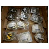 GROUP OF 12 NEW MILITARY BELT BUCKLES