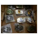GROUP OF 12 NEW MILITARY BELT BUCKLES